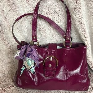 Coach metallic purple handbag